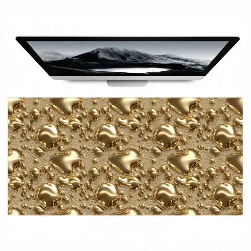 Druppels - Organisch - Goud Muismat XXL klein 681 -zzz3d