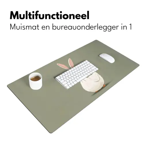 Eend - Konijnoren - Grijs Muismat XXL klein -sfeer4