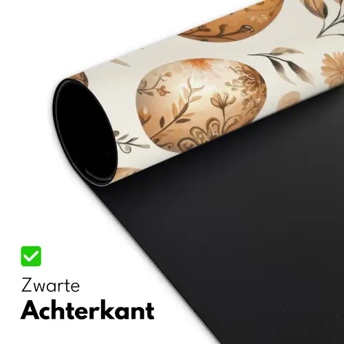 Paaseieren - Bruin - Bloemen Muismat XXL klein -sfeer2