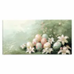 Paaseieren - Pasteltinten - Bloemen Muismat XXL klein -3d_leeg