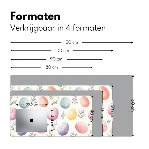 Eieren - Kleurrijk - Patroon Muismat XXL klein -sfeer5