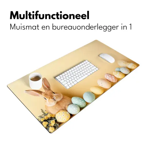 Eieren - Konijn - Pasteltinten Muismat XXL klein -sfeer4