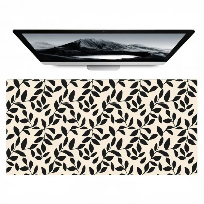 Elegant - Patroon - Zwart - Beige Muismat XXL klein 681 -zzz3d
