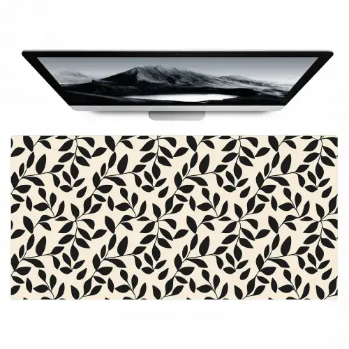Elegant - Patroon - Zwart - Beige Muismat XXL klein 681 -zzz3d