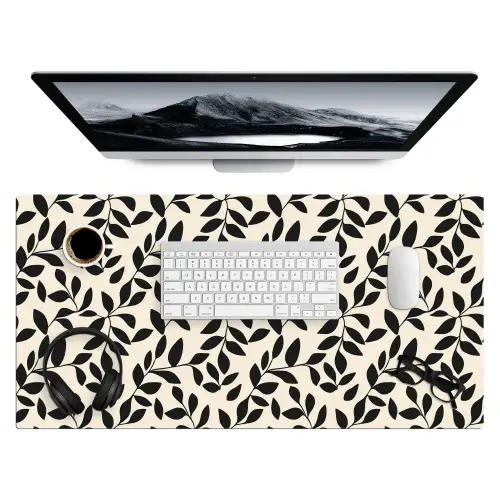 Elegant - Patroon - Zwart - Beige Muismat XXL klein 681 -3d