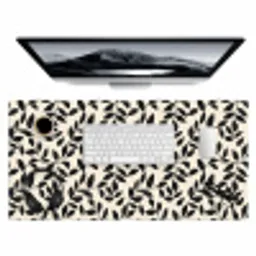 Elegant - Patroon - Zwart - Beige Muismat XXL klein 681 -3d