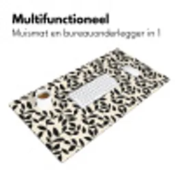 Elegant - Patroon - Zwart - Beige Muismat XXL klein 681 -sfeer4