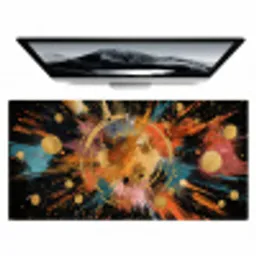 Explosie - Verfstructuur - Goud - Abstract Muismat XXL klein -zzz3d