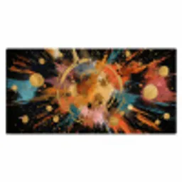 Explosie - Verfstructuur - Goud - Abstract Muismat XXL klein -3d_leeg