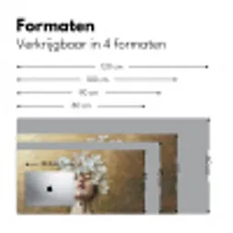 Gezicht - Bloemen - Goud - Abstract Muismat XXL klein -sfeer5