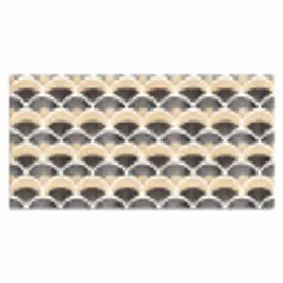 Waaier - Patroon - Zwart - Beige Muismat XXL klein 681 -3d_leeg