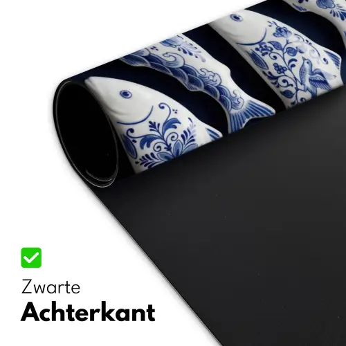 Vissen - Delfts - Blauw - Keramiek Muismat XXL klein -sfeer2