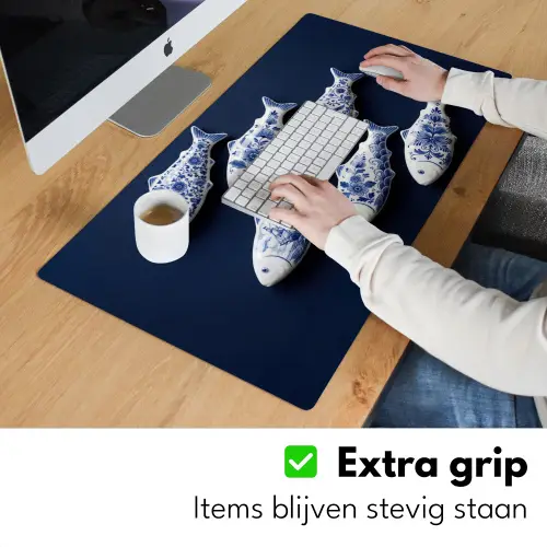 Vissen - Delfts - Blauw - Keramiek Muismat XXL klein -sfeer3