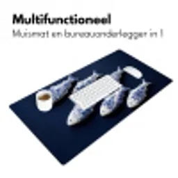 Vissen - Delfts - Blauw - Keramiek Muismat XXL klein -sfeer4
