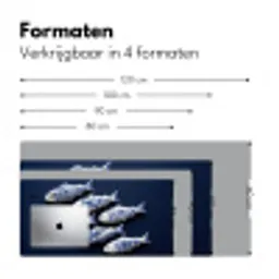 Vissen - Delfts - Blauw - Keramiek Muismat XXL klein -sfeer5