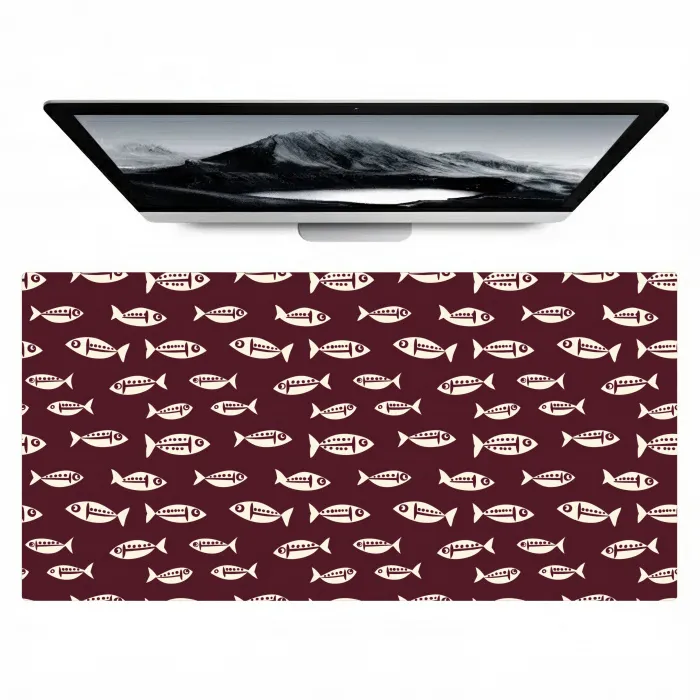 Vissen - Grafisch - Patroon - Donker Muismat XXL klein 681 -zzz3d