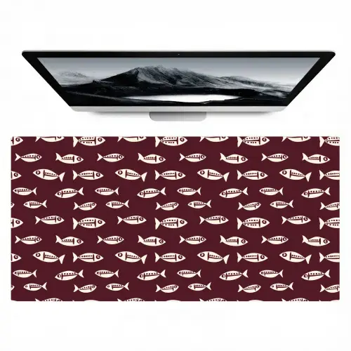 Vissen - Grafisch - Patroon - Donker Muismat XXL klein 681 -zzz3d