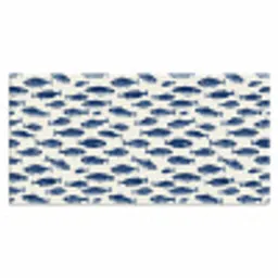 Vissen - Patroon - Blauw - Wit Muismat XXL klein 681 -3d_leeg