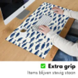 Vissen - Patroon - Blauw - Wit Muismat XXL klein 681 -sfeer3