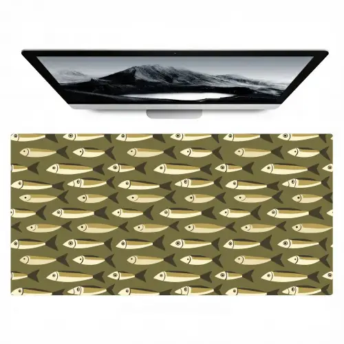 Vis - Patroon - Groen Muismat XXL klein 681 -zzz3d
