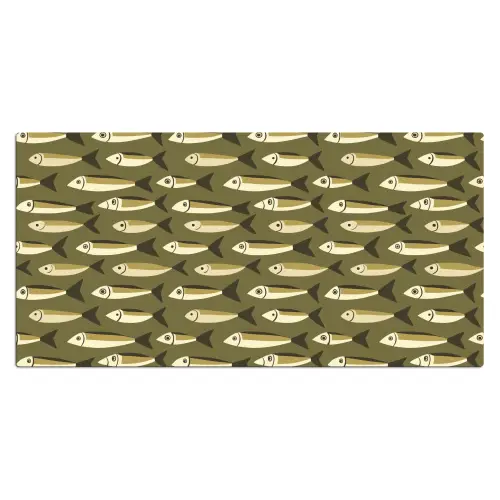 Vis - Patroon - Groen Muismat XXL klein 681 -3d_leeg