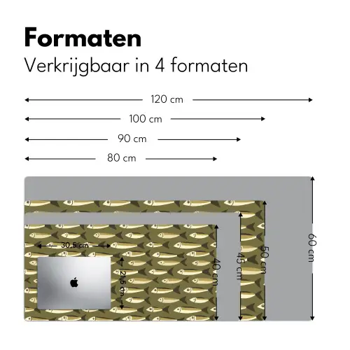 Vis - Patroon - Groen Muismat XXL klein 681 -sfeer5