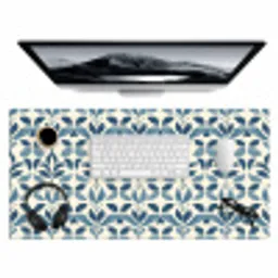 Flora - Modern - Blauw Muismat XXL klein 681 -3d