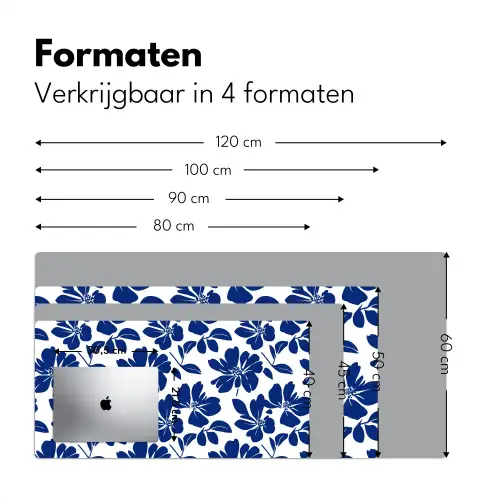 Floraal - Modern - Blauw Muismat XXL klein 681 -sfeer5
