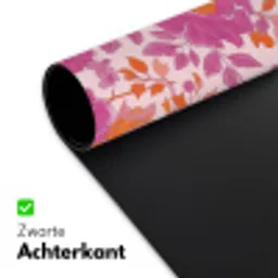 Bloemenpatroon - Roze - Oranje - Bloemen Muismat XXL klein -sfeer2