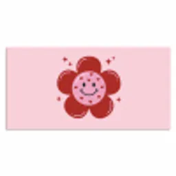 Bloem - Roze - Hartjes Muismat XXL klein -3d_leeg