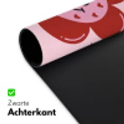 Bloem - Roze - Hartjes Muismat XXL klein -sfeer2