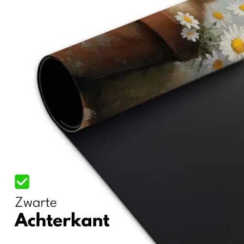 Bloempot - Kuiken - Bloemetjes Muismat XXL klein -sfeer2