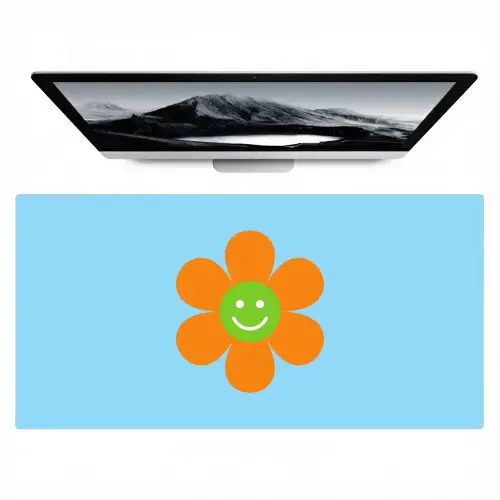 Bloem - Smiley - Kleurrijk Muismat XXL klein -zzz3d