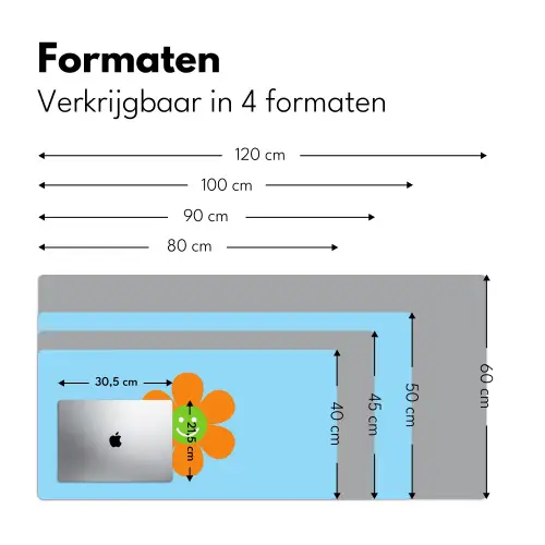 Bloem - Smiley - Kleurrijk Muismat XXL klein -sfeer5