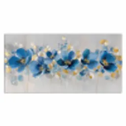 Bloemen - Blauw - Abstract Muismat XXL klein -3d_leeg
