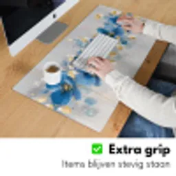Bloemen - Blauw - Abstract Muismat XXL klein -sfeer3