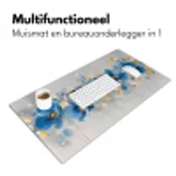 Bloemen - Blauw - Abstract Muismat XXL klein -sfeer4
