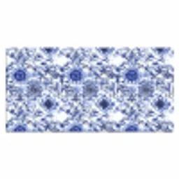 Bloemen - Blauw - Patroon - Wit Muismat XXL klein 681 -3d_leeg