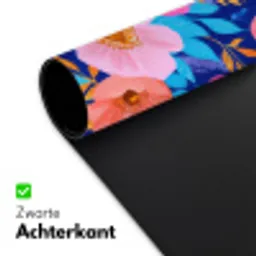 Bloemen - Blauw - Roze Muismat XXL klein -sfeer2