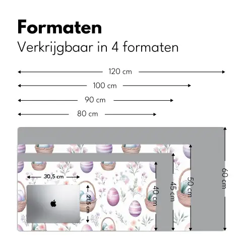 Bloemen - Paaseieren - Patroon Muismat XXL klein -sfeer5