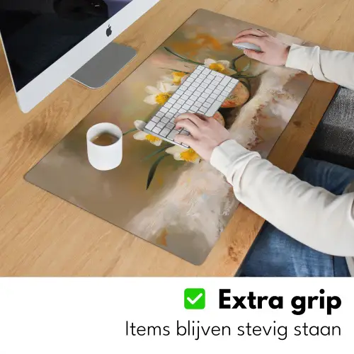 Bloemen - Eieren - Geschilderd Muismat XXL klein -sfeer3