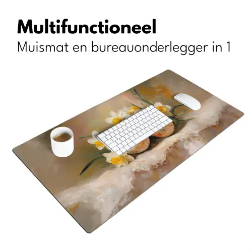 Bloemen - Eieren - Geschilderd Muismat XXL klein -sfeer4