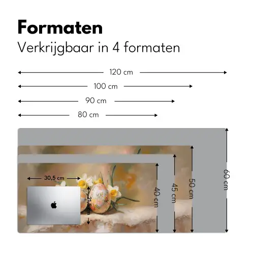 Bloemen - Eieren - Geschilderd Muismat XXL klein -sfeer5