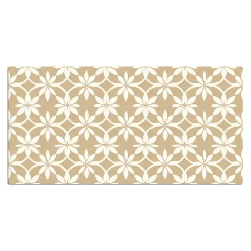 Bloemen - Patroon - Beige Muismat XXL klein 681 -3d_leeg