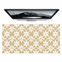 Bloemen - Patroon - Beige Muismat XXL klein 681 -zzz3d
