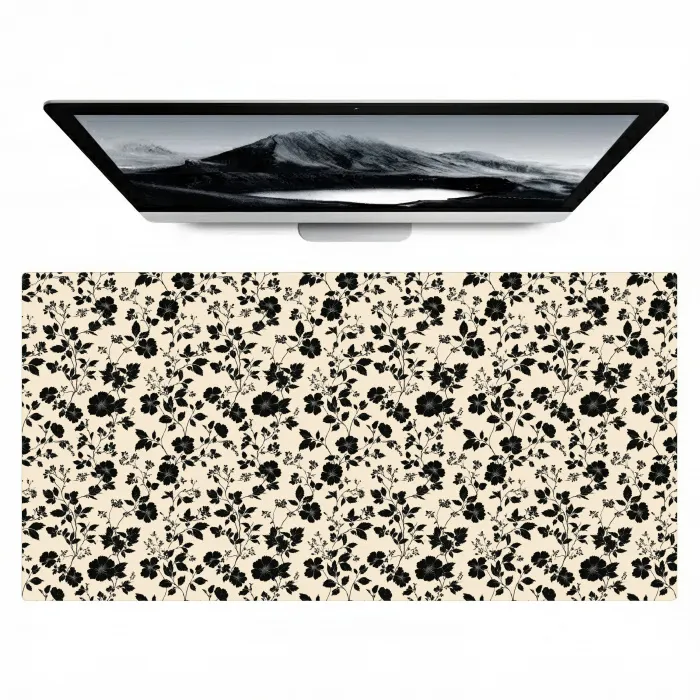 Bloemen - Dessin - Zwart Muismat XXL klein 681 -zzz3d