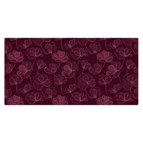 Bloemen - Patroon - Bordeauxrood Muismat XXL klein 681 -3d_leeg