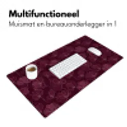 Bloemen - Patroon - Bordeauxrood Muismat XXL klein 681 -sfeer4