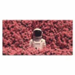 Bloemen - Roze - Astronaut Muismat XXL klein -3d_leeg