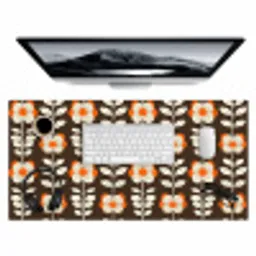 Bloemen - Retro - Bruin Muismat XXL klein 681 -3d